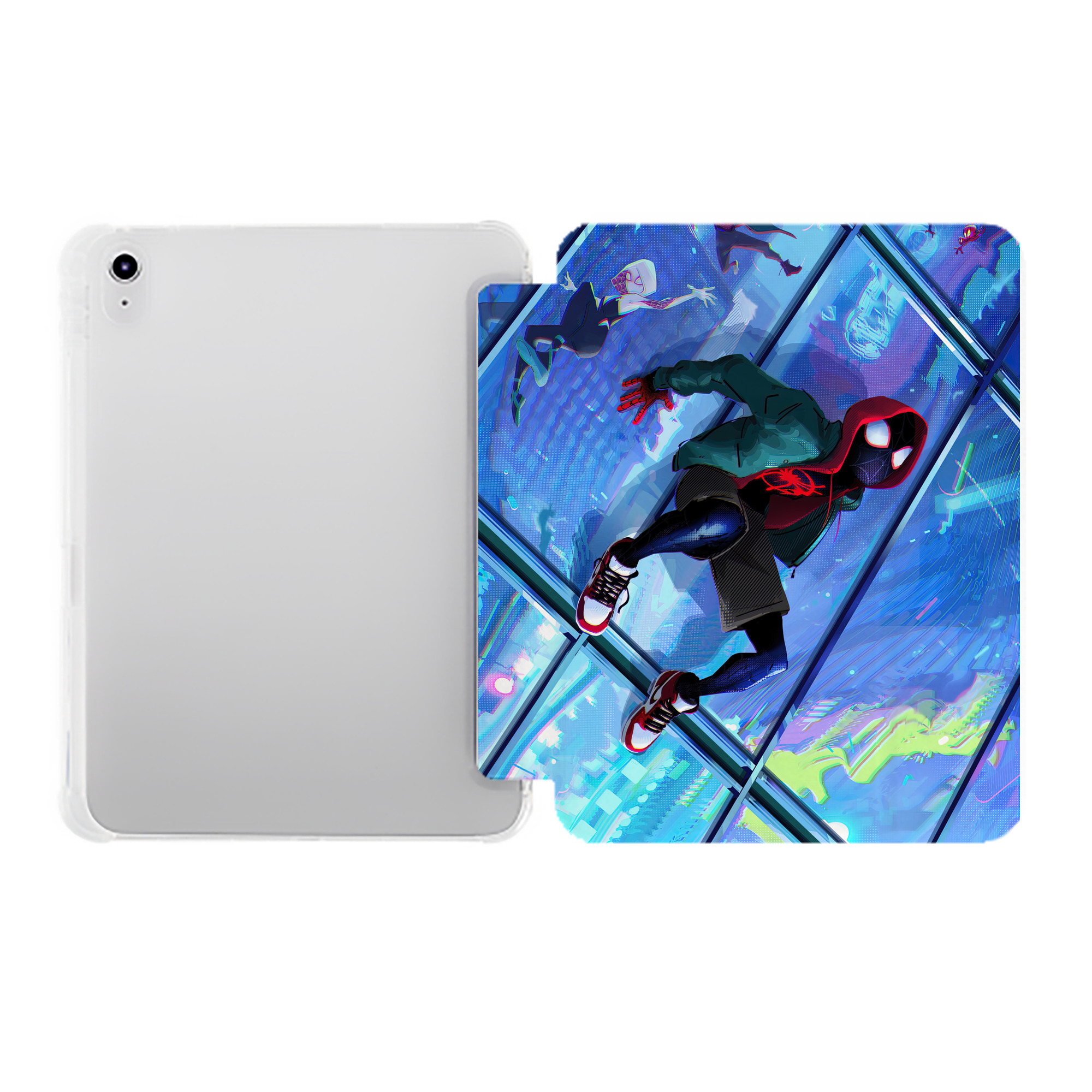 （画像用） Spider Man スパイダーマン IPad ケース ペン収納付き 三つ折りスタンド PUレザー×シリコン 対応機種9.5/10.5/10.9インチ